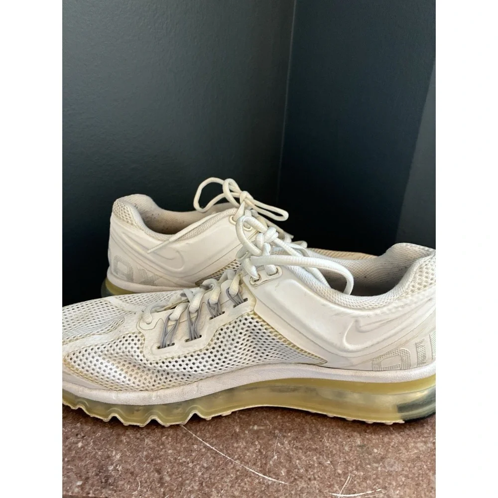 Nike Air Max Plus 2013 White Reflective Mesh Athletic Sneakers Men's Size 10‎